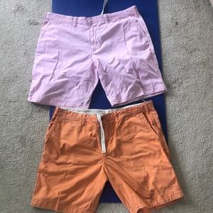 2 pairs of Polo Shorts one pink and one orange- previously worn- in great shape.